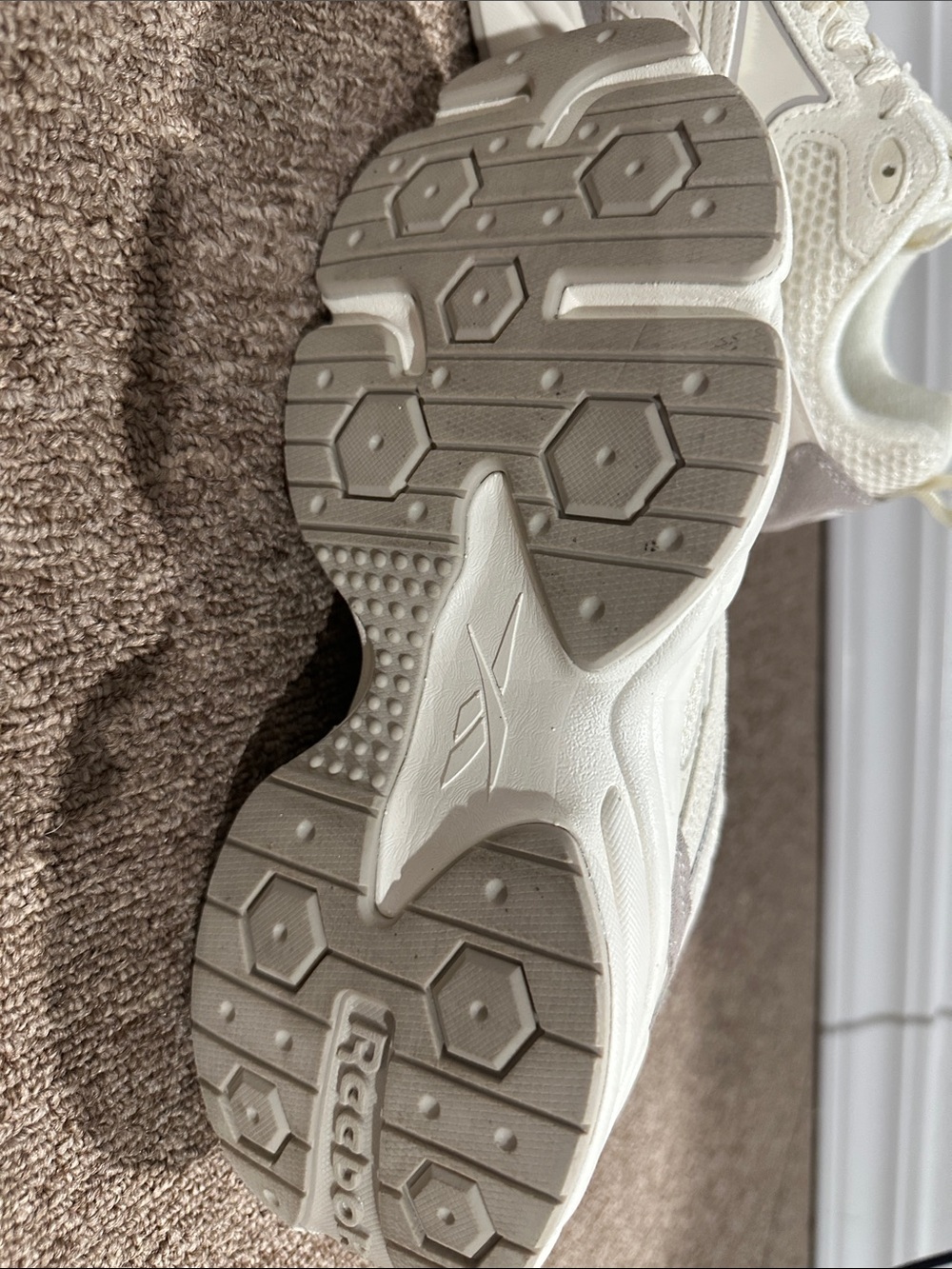 Reebok Women's Cream and Light Gray Sneakers - Picture 3 of 6